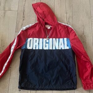 Penguin Red and Black Hooded Windbreaker